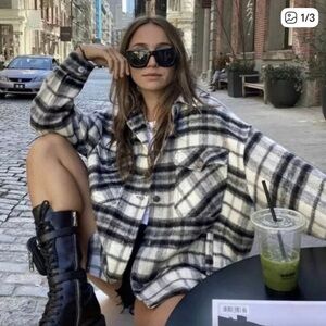 Zara Monochrome Checkered Jacket